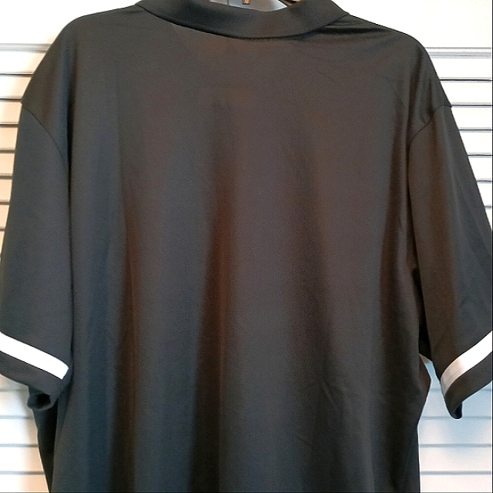 NWT Adidas Black & White Stripe Climacool Polo Shirt (3XL)FIRM - Picture 6 of 7